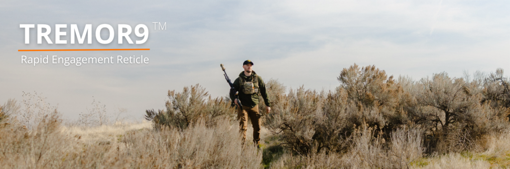 Hunter using a TREMOR9 Reticle in a hunting rifle